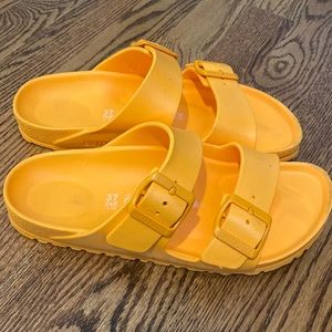 Neon orange Birkenstocks